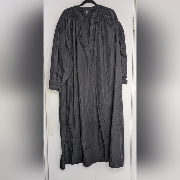 SU PARIS Mayunga Balloon sleeves dress in black cotton-poplin - Picture 4 of 7